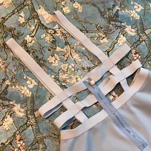 Light Blue Mini Skirt with Harness Top